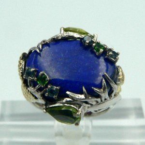 Sz 7 Genuine Artizan Crafted Lapis Lazuli (Ovl) Ring NWOT